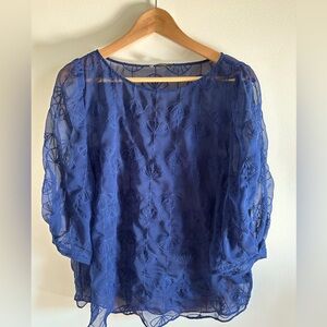 Sheer 3/4 sleeve blouse